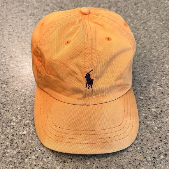 POLO RALPH LAUREN Vintage Distressed Worn Sun Faded Dad Leather Strap Back Hat - Picture 4 of 10